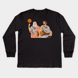 Plato And Aristotle Playing Basketball Kids Long Sleeve T-Shirt